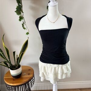 Abercrombie & Fitch Black Top with Gold Chain Detail